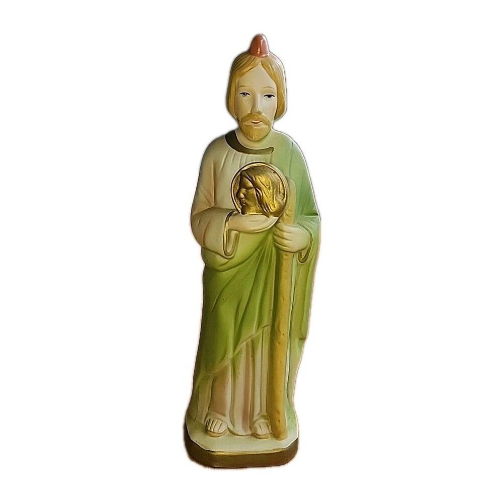 St. Jude Statue Porcelain Religious Figurine Catholic 8.5" Tall Saint Thailand
